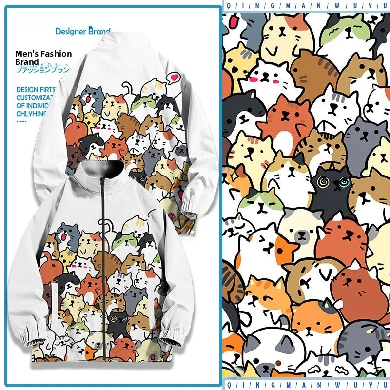 

Куртка с мультяшным принтом на молнии, повседневная, осенне-весенняя, с полноцветным узором, верхняя одежда из полиэфирного волокна, с длинными рукавами