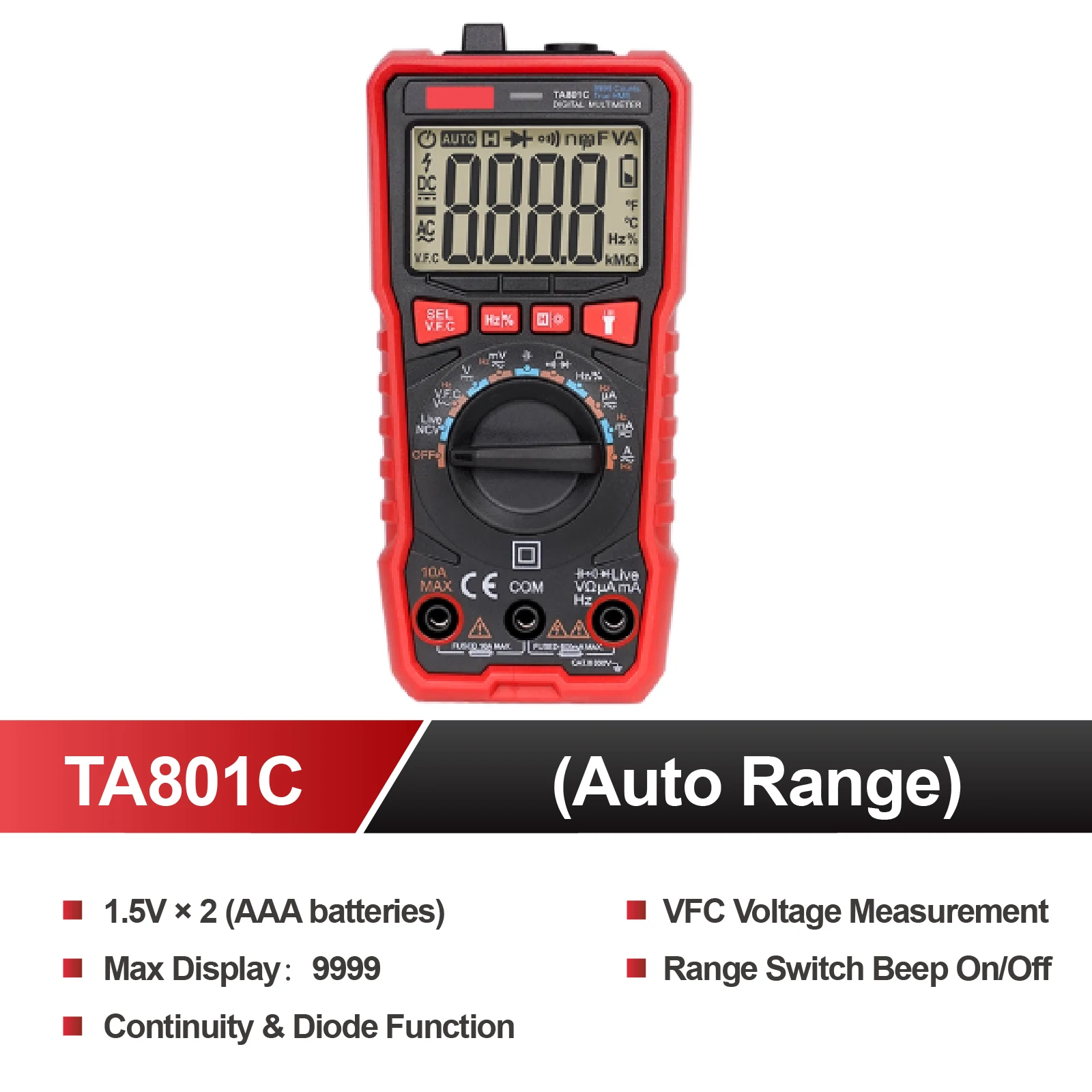 Portable Battery Powered for Electrician Repair TA801A Digital Multimeter High Precision Auto Ranging NCV Voltage Tester