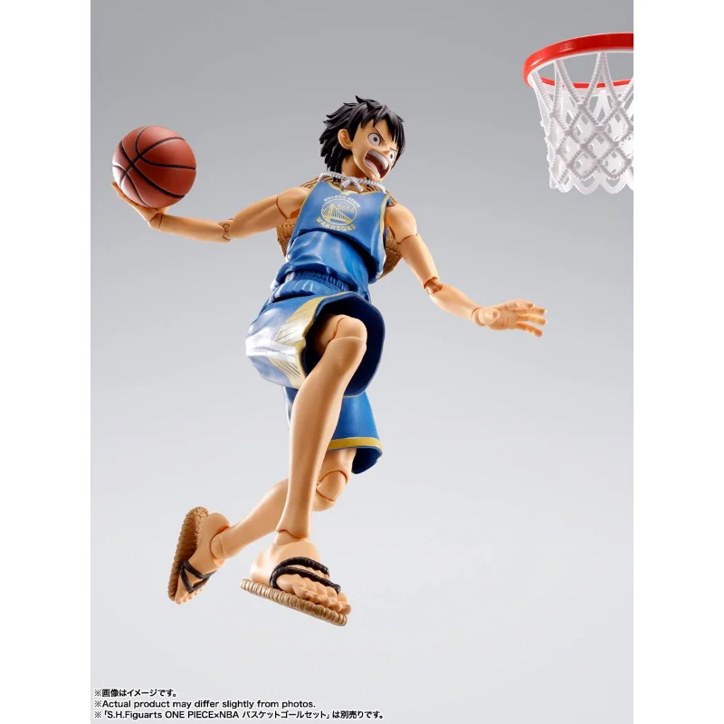 Bandai S.H.Figuarts Pre‑order One Piece × NBA Monkey D. Luffy Golden State Warriors Outfit Version Figure view 4