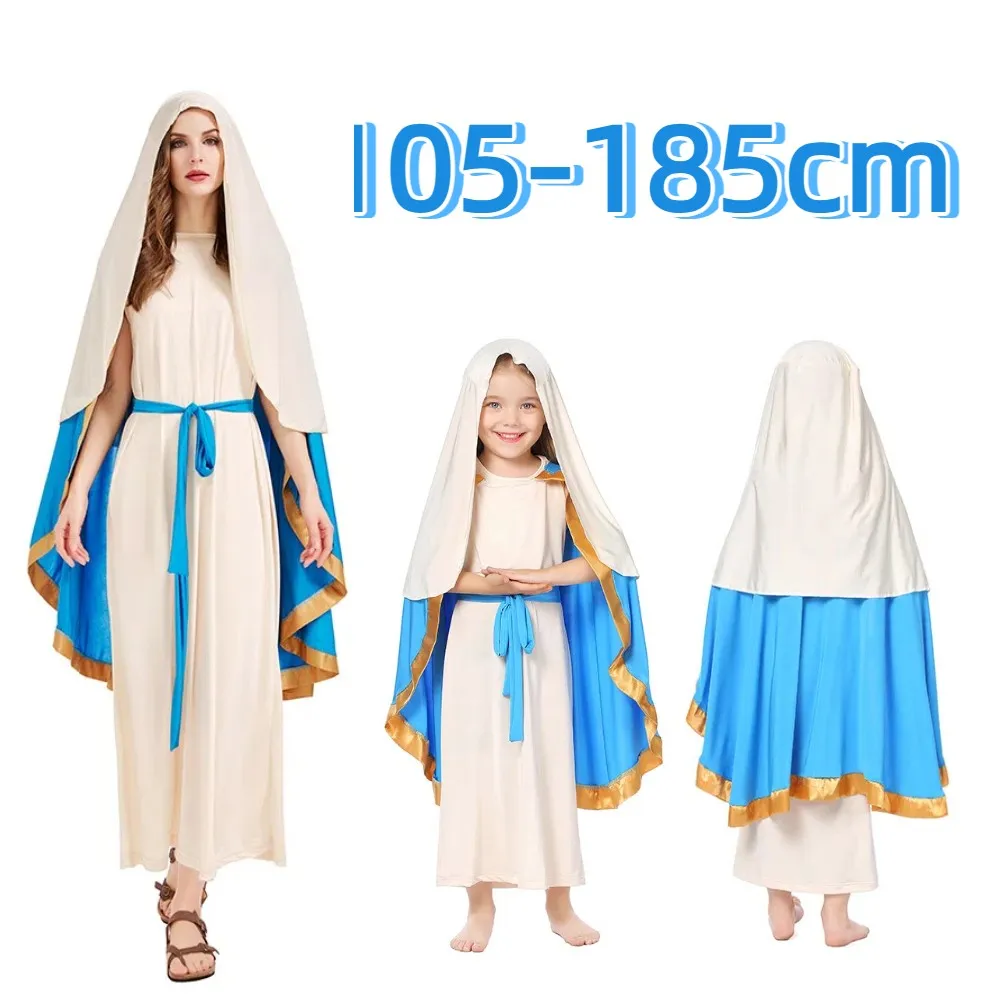 Disfraz religioso para fiesta de Halloween, disfraz de la Virgen María para niñas