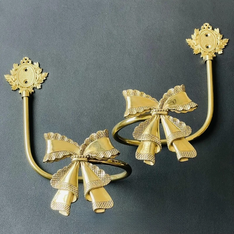 Handmade lost wax law Lolita bow brass curtain hook wall hook strap hook living room bedroom