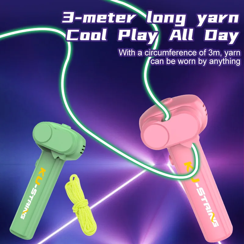 New Rope Launcher Glow-in-the-dark Rope Decompression Artifact Teasing Cat Parent-child Interaction Flying Rope Children's Toys