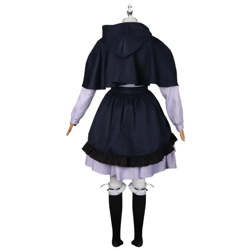 다카나시 리카 코스프레 코스튬 로리타 메이드 퍼플 원피스 활 망토, 할로윈 소녀 유니폼, 애니메이션 러브 춘비오, 다른 망상