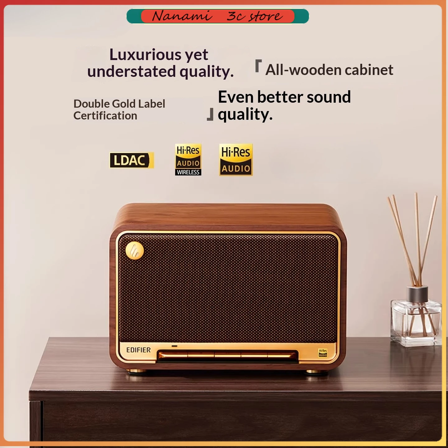 

New Edifier M330II Wireless Bluetooth Speaker Wooden Bluetooth 5.4, High Volume High-Quality Sound Retro Desktop Audio for Home