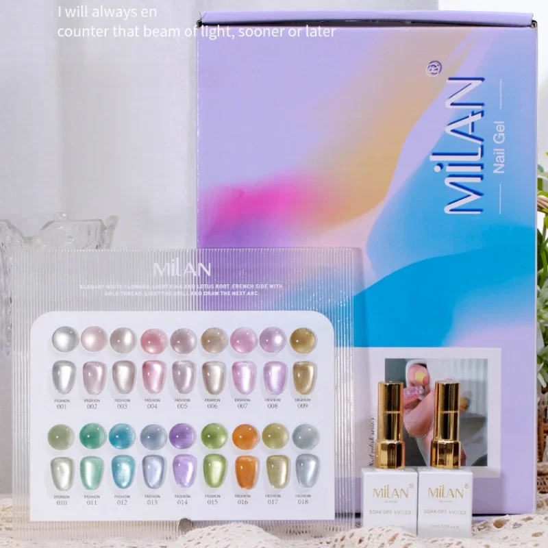 

15MLWinter 2025 Ice-Clear Glass Bead Cat Eye Nail Gel Polish Sparkling Frosty Shimmer Porcelain White Cat Eye Finish New Release