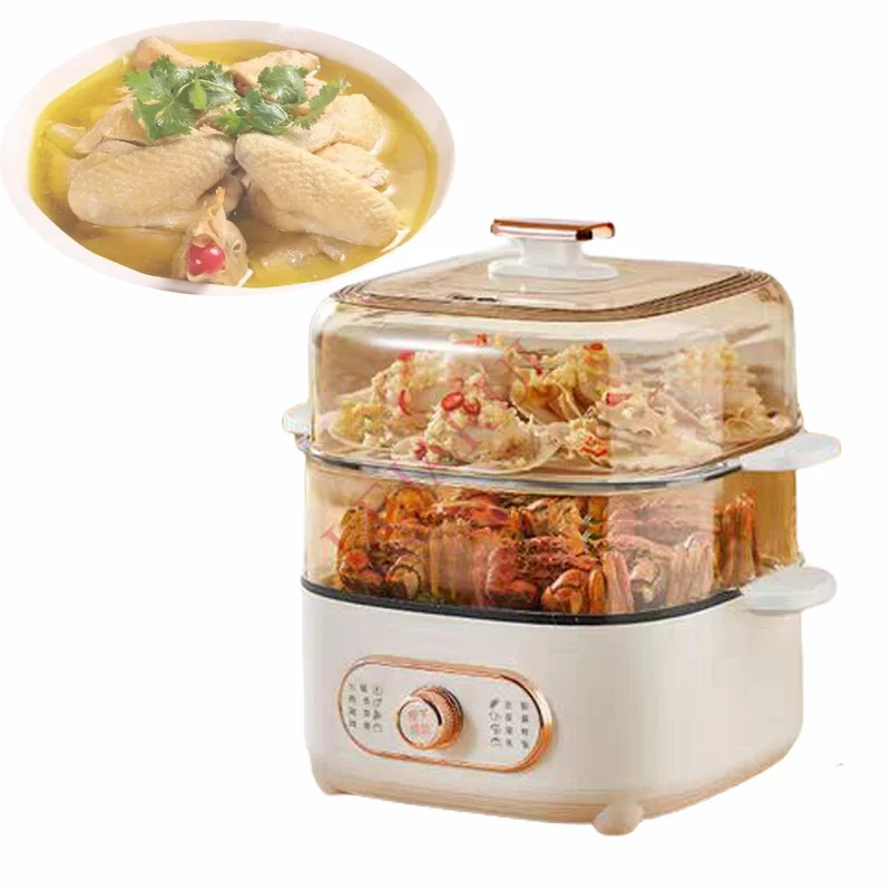 

Double Layers Electric Meals Food Steamer Soup Stew Cooking Hot Pot Multifunctional Porridge Cooker Breakfast Machine Frying Pan