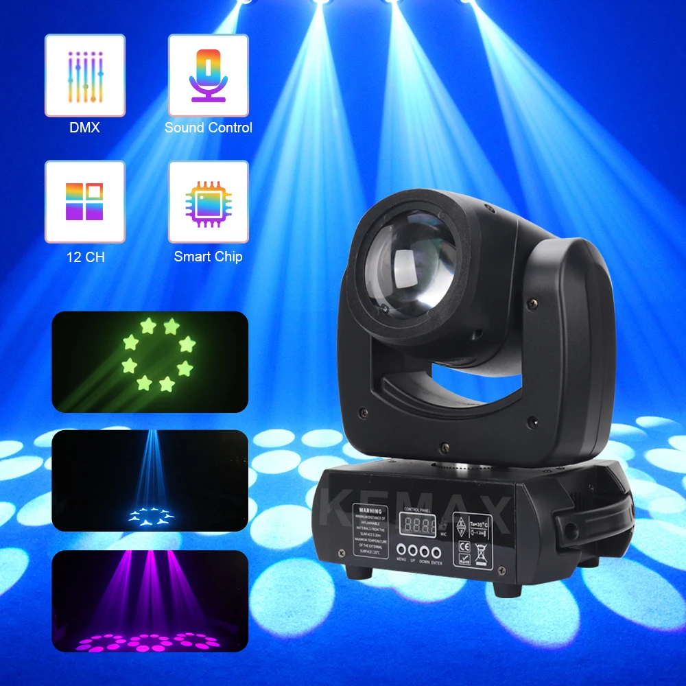 

100 Вт светодиодные диско-светильники с подвижной головкой, мини-луч, 18 призмов, DMX DJ-светильник RGBW, точечное DJ-мобильное сценическое освещение для ночного клуба, свадьбы