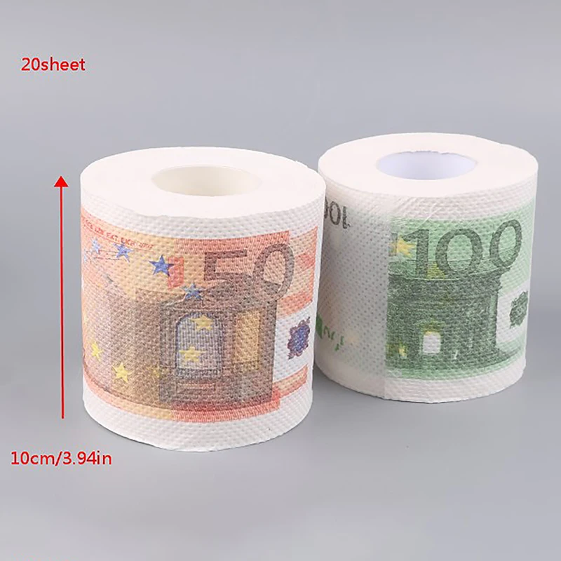 1 Roll 50/100/500 EUR Bill Toilet Paper Decoration for Home Rolling Holder Tissue Funny Gift