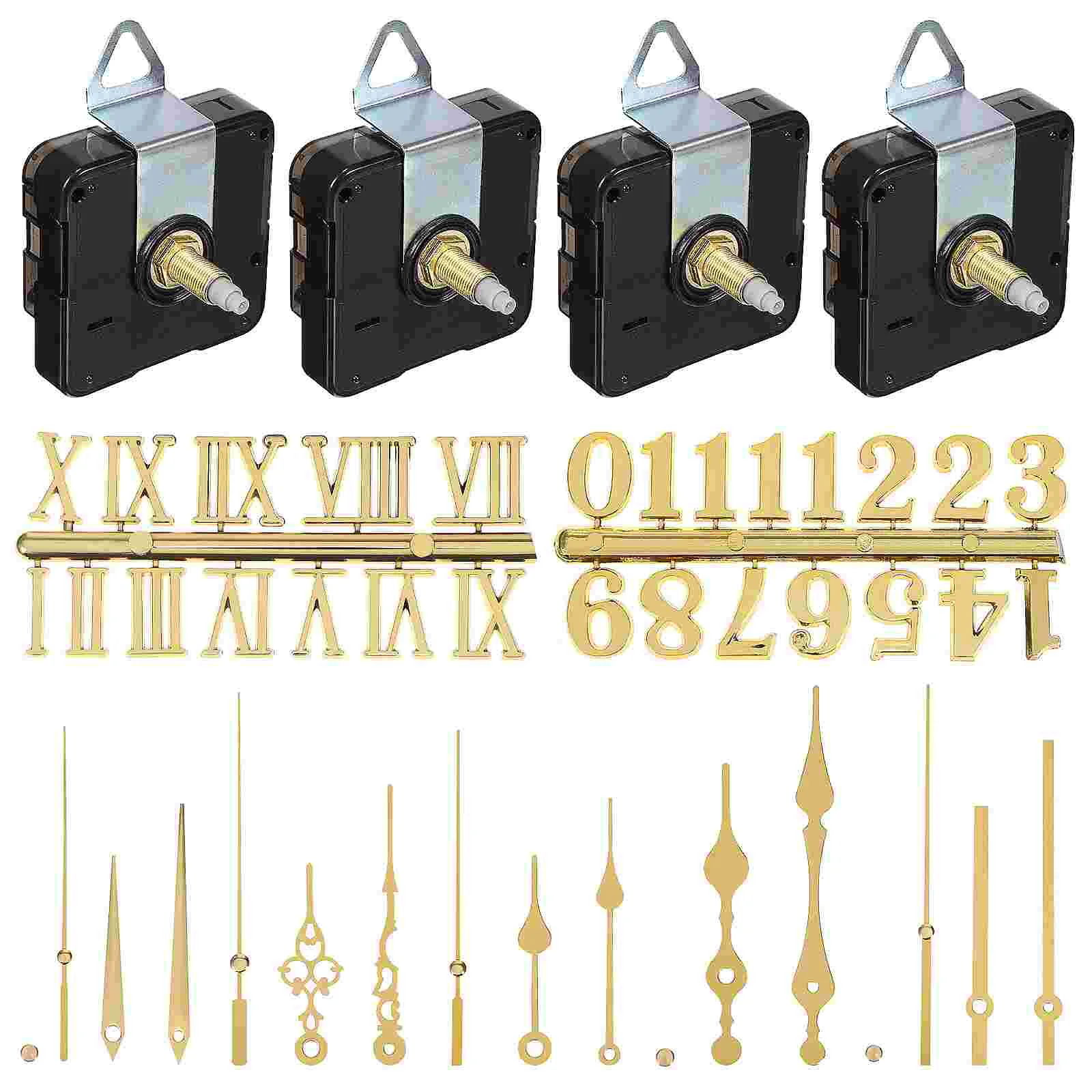 29# Shaft 13+18+20+24+6 Gold Needle Clock Kit Replacement Mechanism Golden Operated Movement Plastic Works Wall Digital