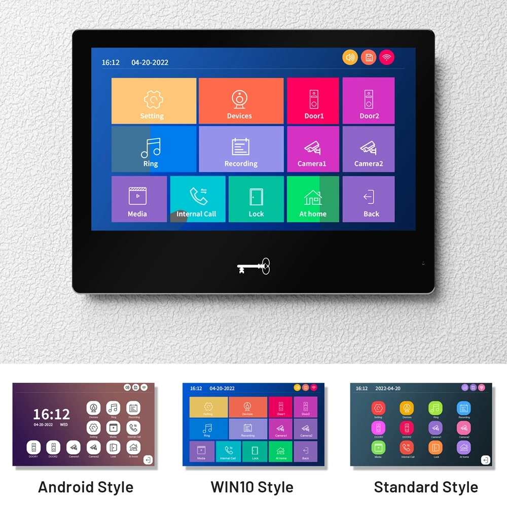 KARMEN Tuya Smart Home Gegensprechanlage, WLAN-Video-Türsprechanlage mit Kamera, Touchscreen-LCD-Display, RFID-Türklingel-Entriegelung – Detail 6