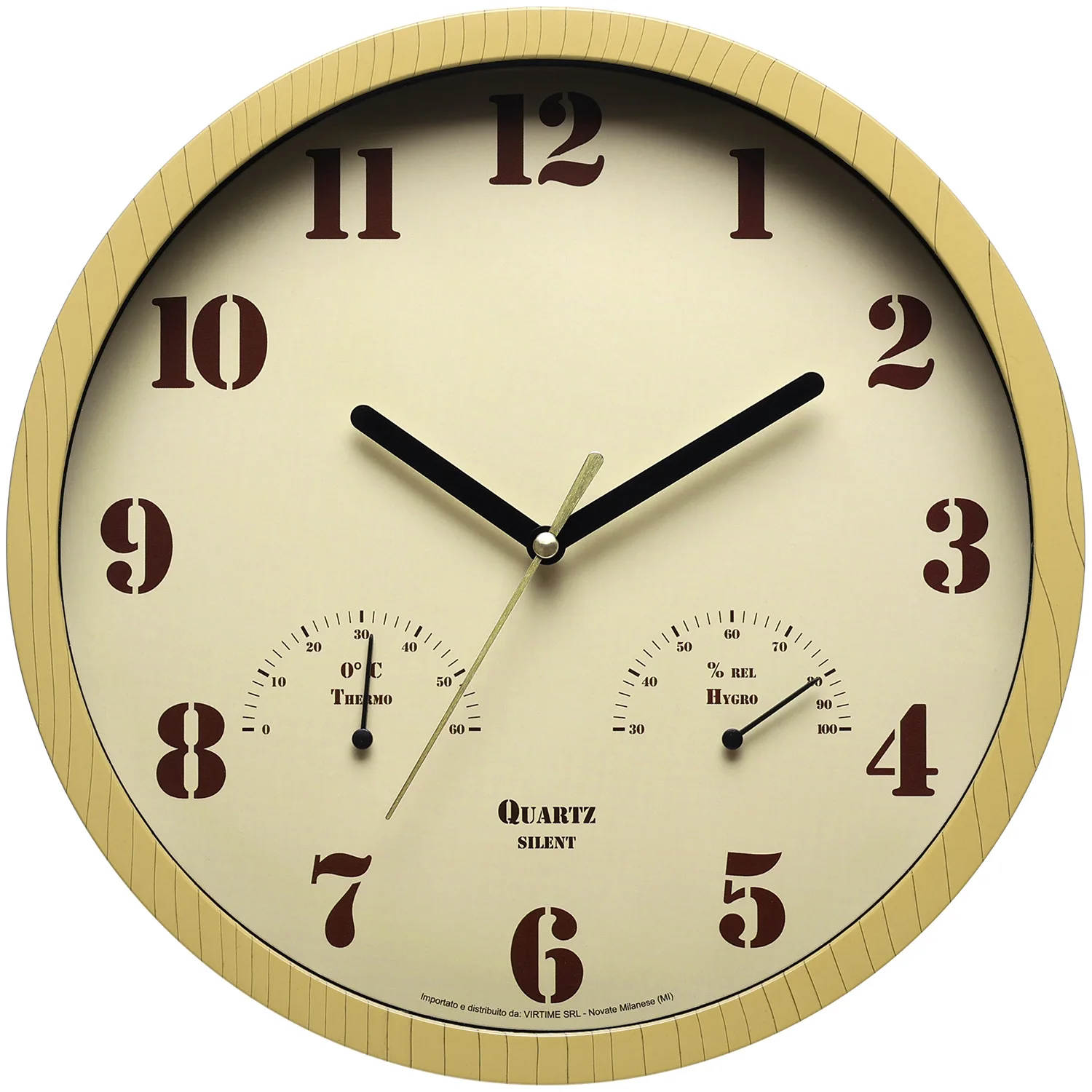 Clearance_9.5 Inch Simple Fashion Living Room Thermometer Clock Wooden Scale Watch 12 Hours Mini Wall Clock Carrying Thermometer image 5