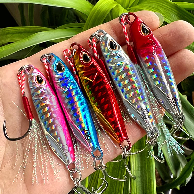 PROBEROS 5 Stück Metall-Jig-Angelköder, 10 g/15 g/20 g, Barsch-Angelköder, Forellen-Jigging-Köder für Süß- und Salzwasser