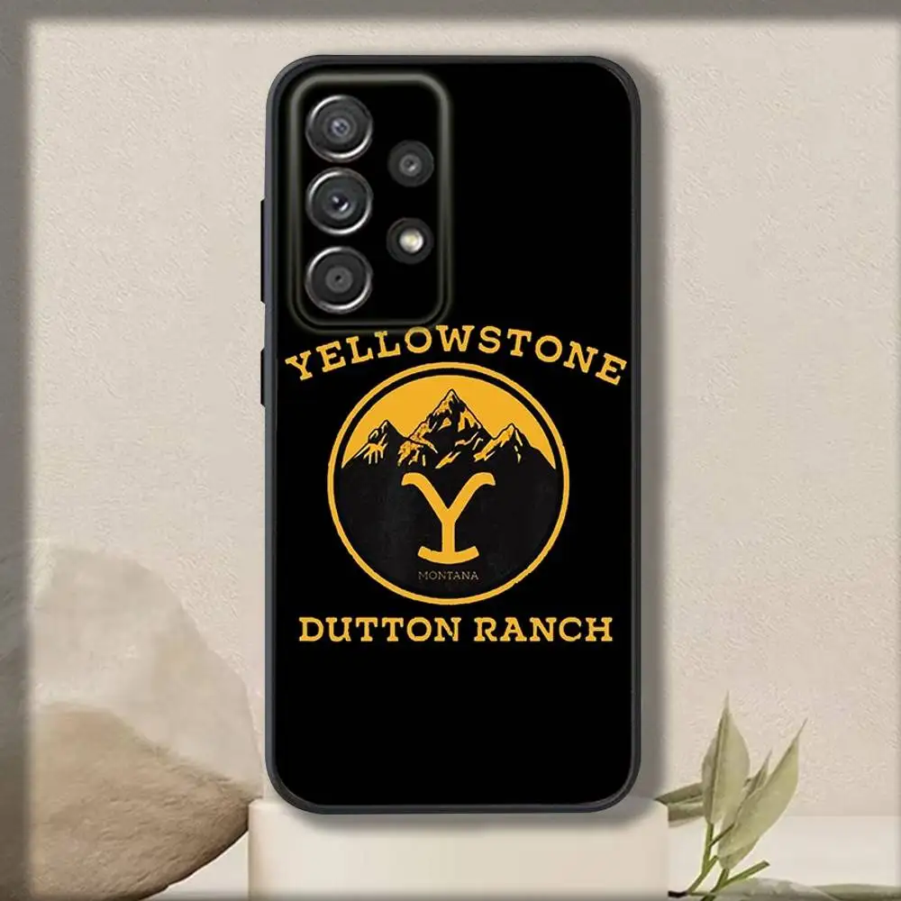حافظة هاتف فيلم Y-Yellowstones لهاتف سامسونج S 25,24,23,22,30,21,10,9,Ultra,Plus,Lite,FE,4,5G حافظة سوداء ناعمة