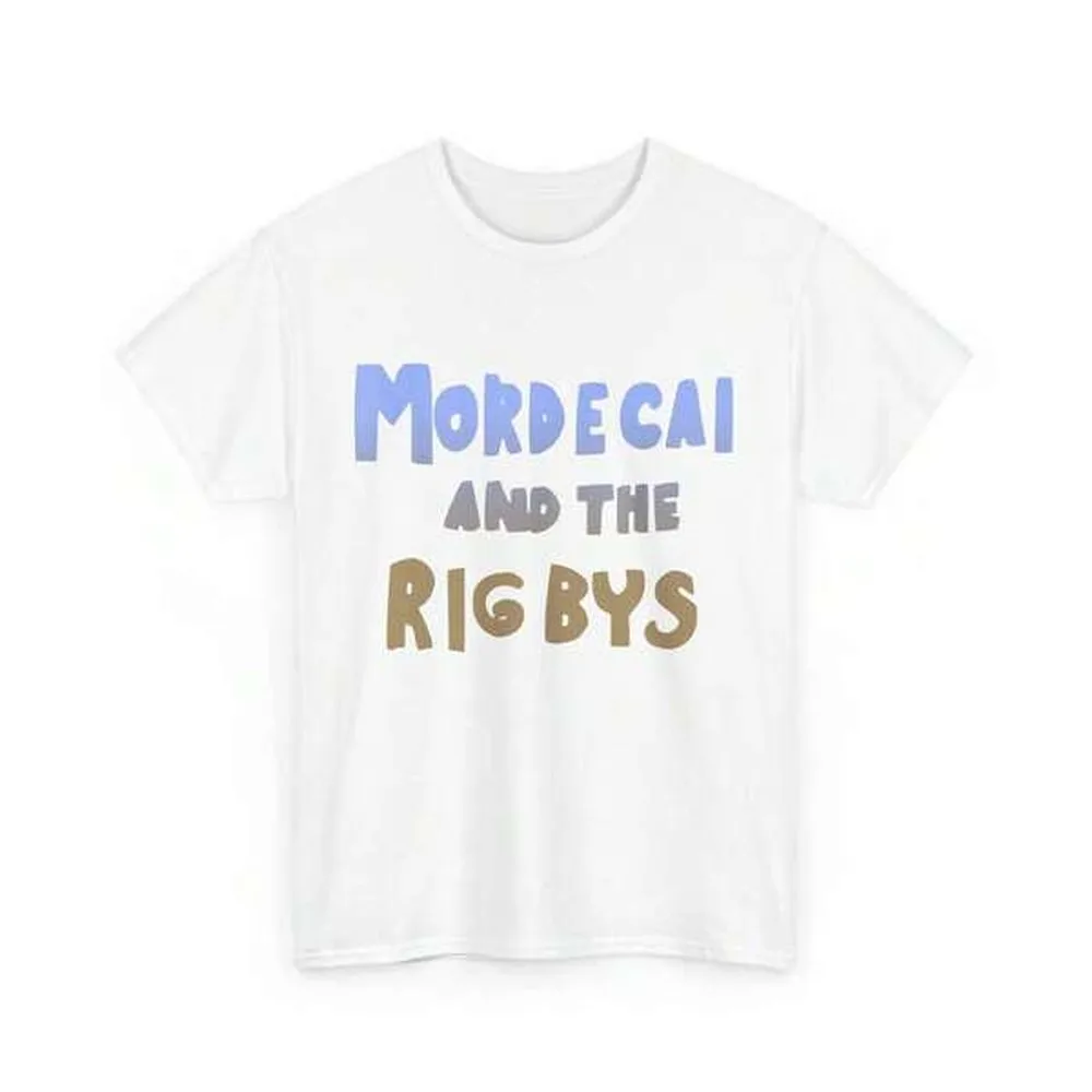 180GSM Pure Cotton Mordecai And The Rigbys Y2K Cartoon Graphic Tee Soft Knit Retro Casual Shirt For Animation Fans
