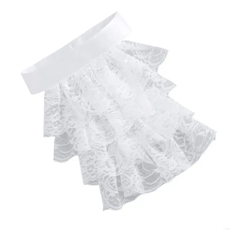 A3PB Victorian Rusfled pulsera elegante Cosplay Elegant Ruff Collar