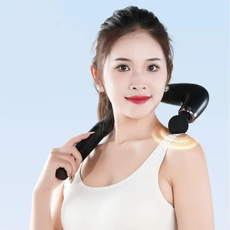 

Curved Head Long Handled Fasciagun 9-Mode Vibration With 4 Massage Heads For Deep Relief Of Muscle Soreness Fatigue dropship