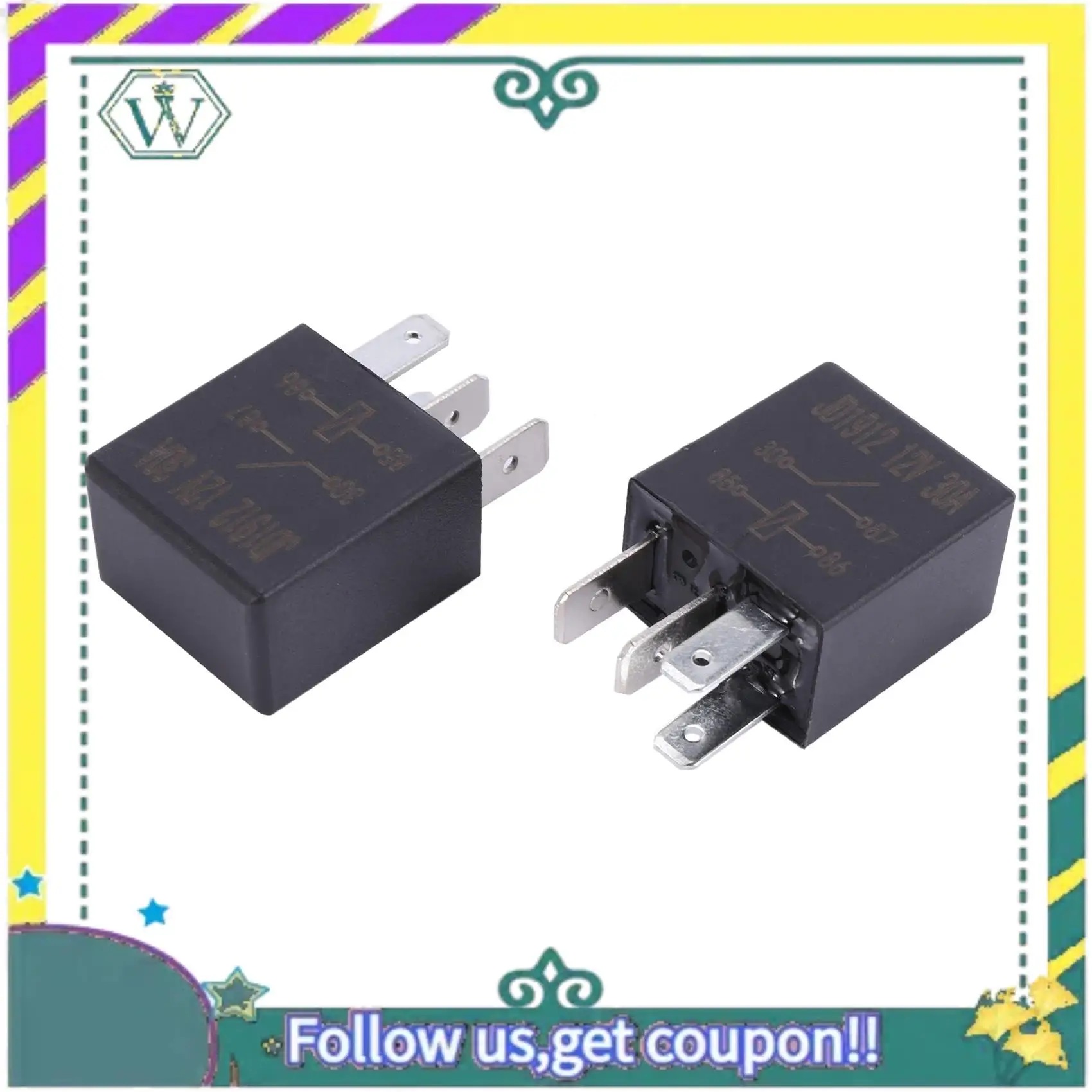 

A82U-5 X 30A AMP 12V 4Pin Car Auto Relay Kit SPST For Fan Fuel Pump Light Horn