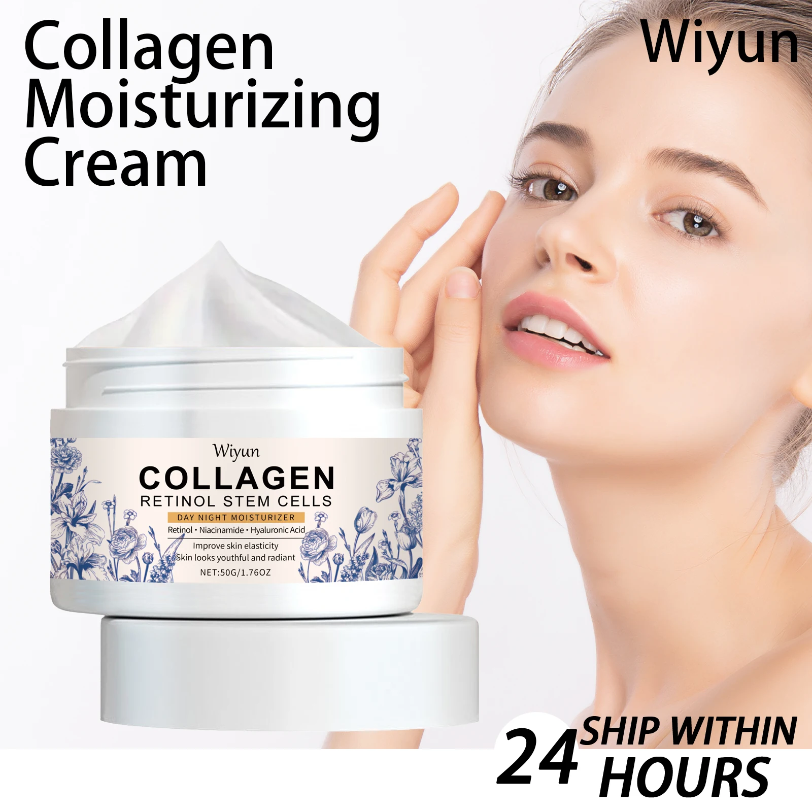 

Hoygi Collagen Moisturizing Cream 50g Daily Face Cream Hydrating Non Greasy Lightweight Formula Smooth Soft Skin Care