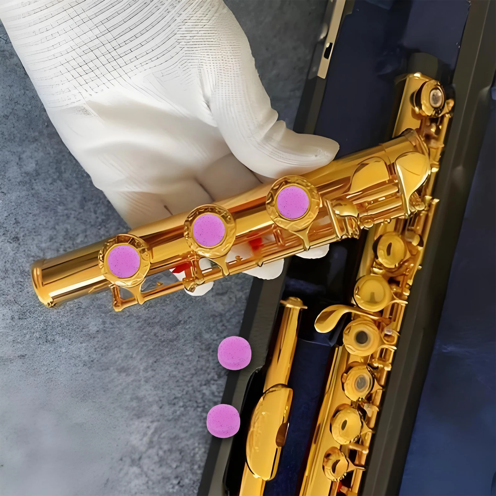 

20Pcs Purple Silicone Flute Keyhole Replacement Covers Open Hole Repair Plugs for Flute Maintenance Accessories