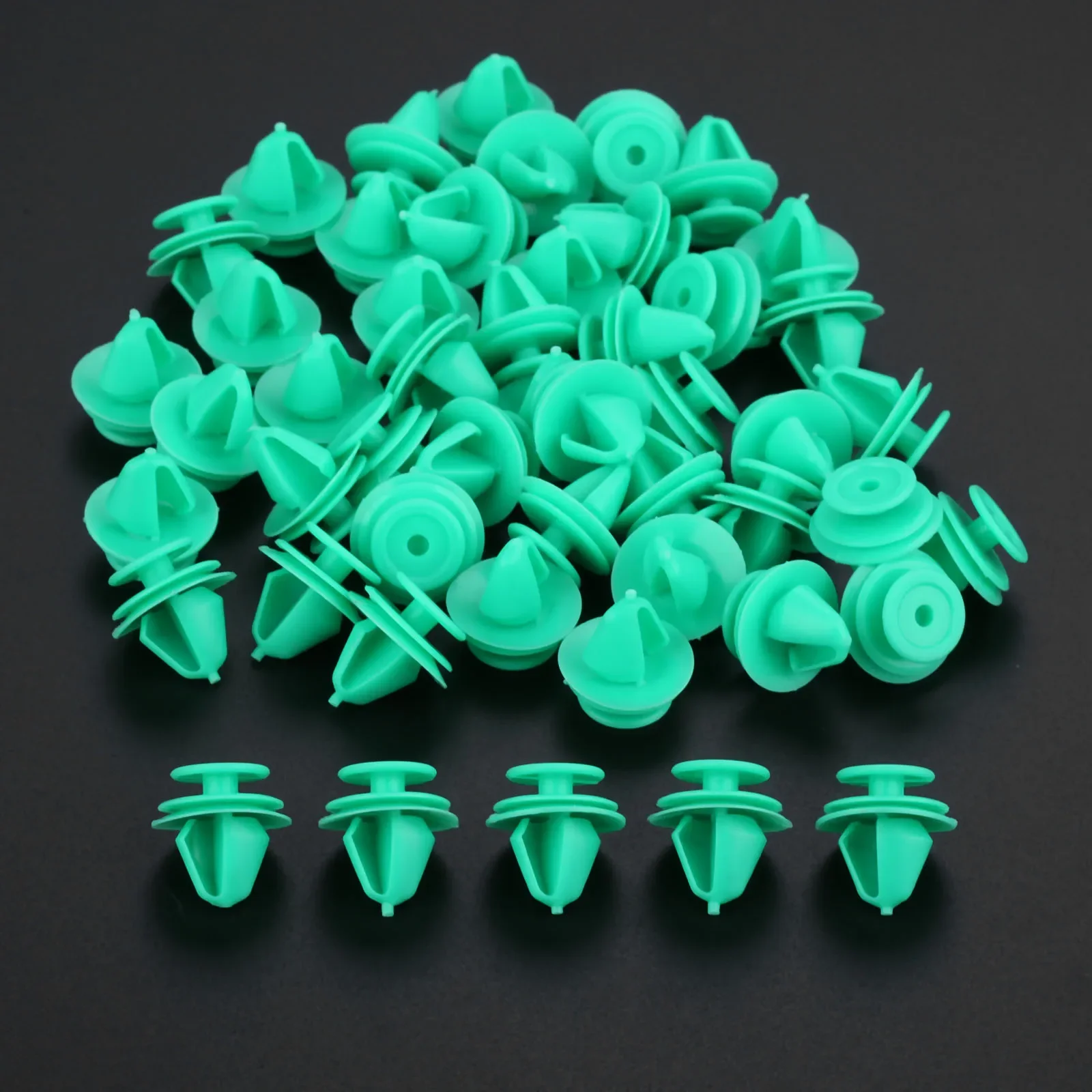 

50Pcs Nylon Decorative Clip Green Automobile Interior Car Door Fixed Fastener Fit For Mercedes Benz For Peugeot 207 307 206