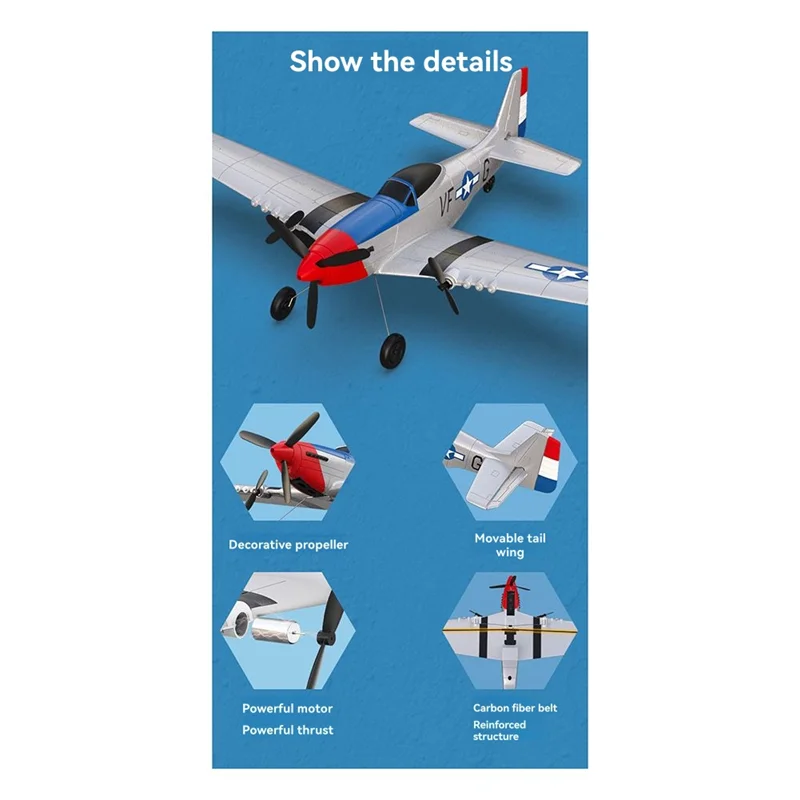 

YSUN-RC Fighter 2.4G Remote Control Airplane Bomber Fixed Wing RC Aircraft Model EPP Foam Flying Glider Gift Kids