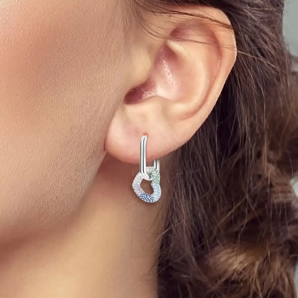 

Heart Hoop Earring U Shape Zircon CZ Earring For Woman Fine Jewelry Jewelry Party Gifts