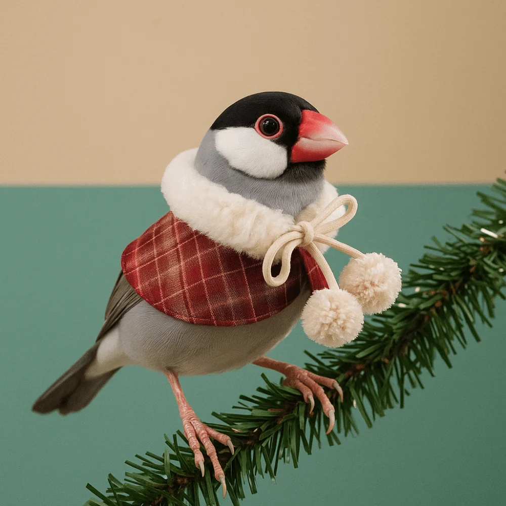 

Stylish Warm Plaid Hamster Cape Windproof Adjustable Bird Cosplay Apparel Comfortable Furry Collar Scarf Set Pet Party