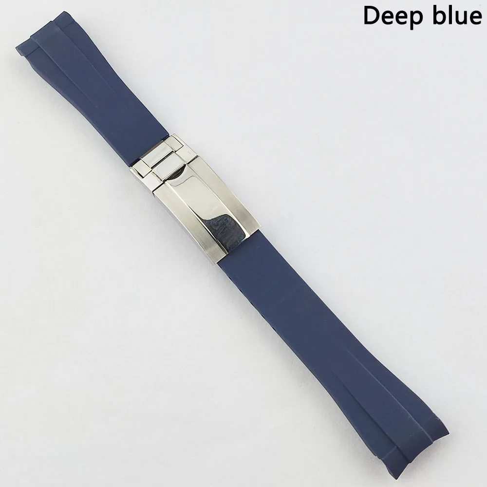 20mm rubber strap with stainless steel folding buckle watch strap replacement accessories suitable for NH35 case