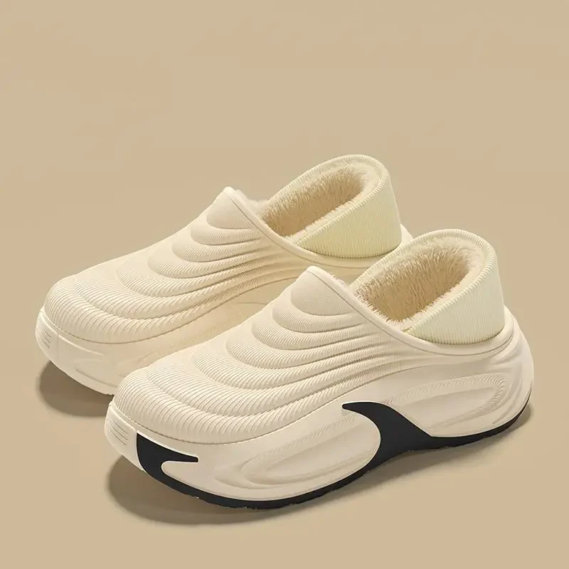 Herren Winter 2026 Warme Plüsch-EVA-Hausschuhe Wasserdichte Weichsohlen-Plateauschuhe Rutschfeste Baumwollschuhe für Zuhause und Outdoor – Detail 10