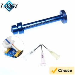 Solder Booster Tools Aluminum alloy Booster Paste Flux Welding Soldering Oil Pusher Manual Syringe Plunger Dispenser Repair