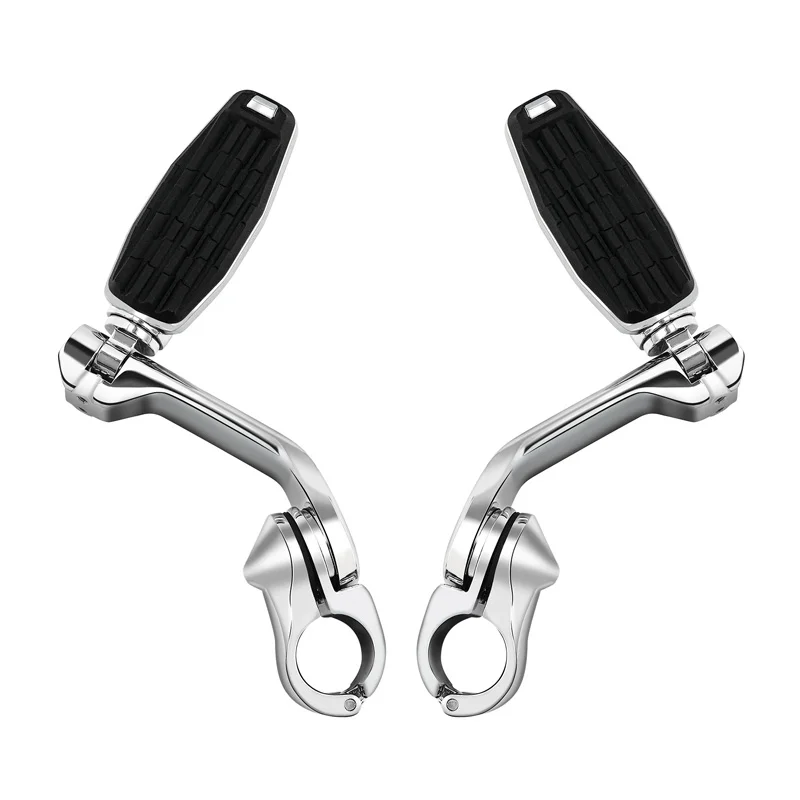 

Chrome 1.25" 32mm Engine Guard Bar Highway Long Angled Footpegs Pegs Mount Fit For Harley Honda Yamaha