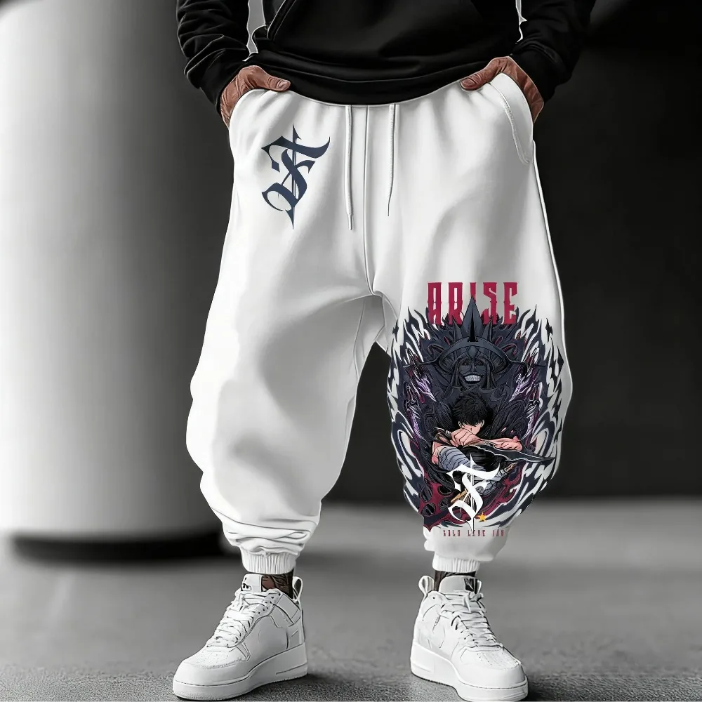 

Solo Leveling Anime Printed Men's Sweatpants 2025 Autumn and Winter New Loose Casual American Hip Hop Pure Cotton Pants
