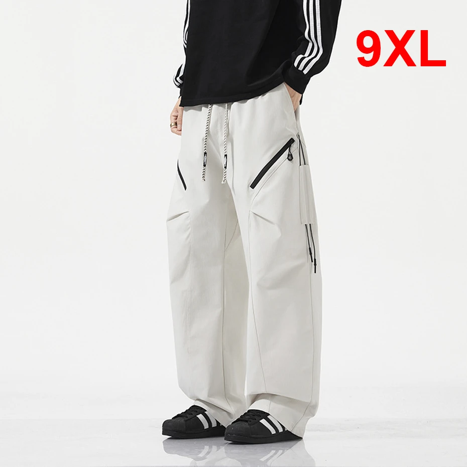 Vintage Cargo Pants Men Plus Size 9XL Straight Pants Fashion Casual Loose Trousers Male Big Size 9XL