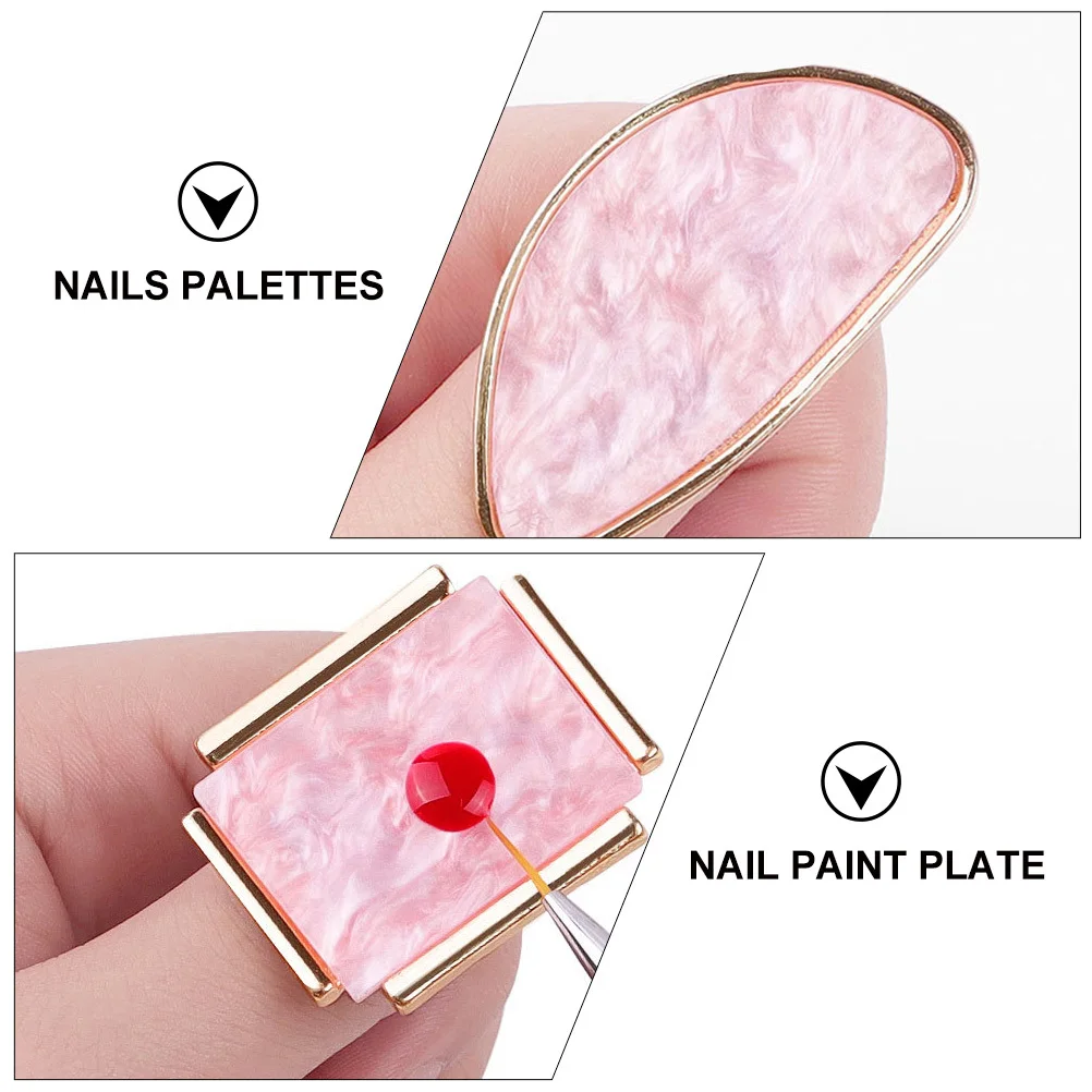 

5 шт. палитры для дизайна ногтей, материал премиум-класса, гладкая текстура, легко чистится, креативная форма для смешивания цветов, лоток для маникюрной краски