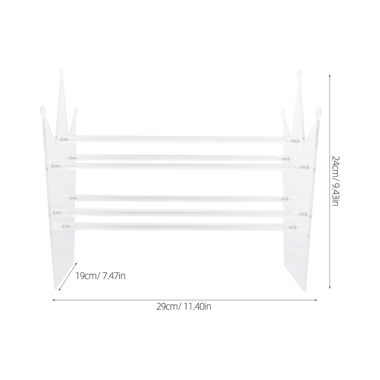 

Acrylic Hairband Organizer Rack Transparent Headbands Stand Crown Shape Design Travel Vendor Display Storage Solution