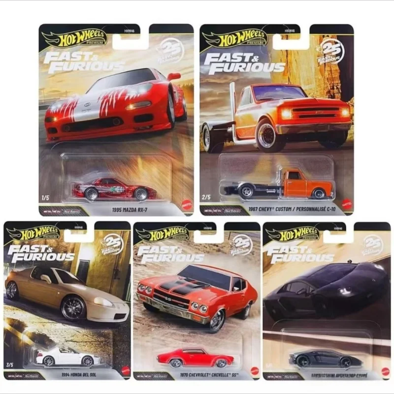 

New Mattel Hot Wheels Fast & Furious P Chase HNW46 Mazda RX-7 Lamborghini Chevrolet Honda 1/64 Car Model Collectible Toy Gift