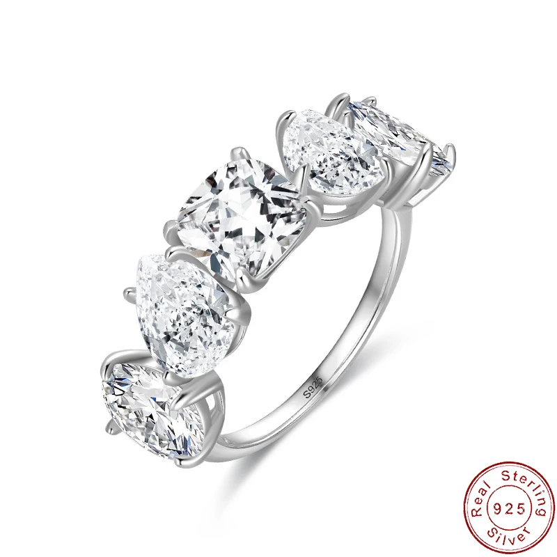 

High European Irregular AAA CZ S925 Sterling Silver Ring For Women Birthday Party Wedding Gift Jewelry