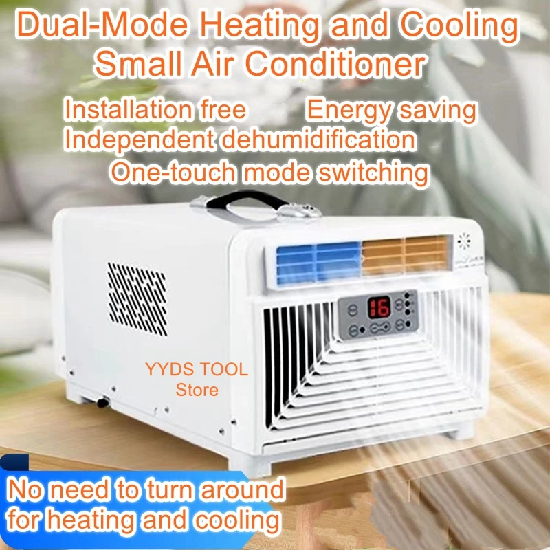 Portable air conditioner cooling and heating in one no installation no drain portable compressor refrigeration air conditioner