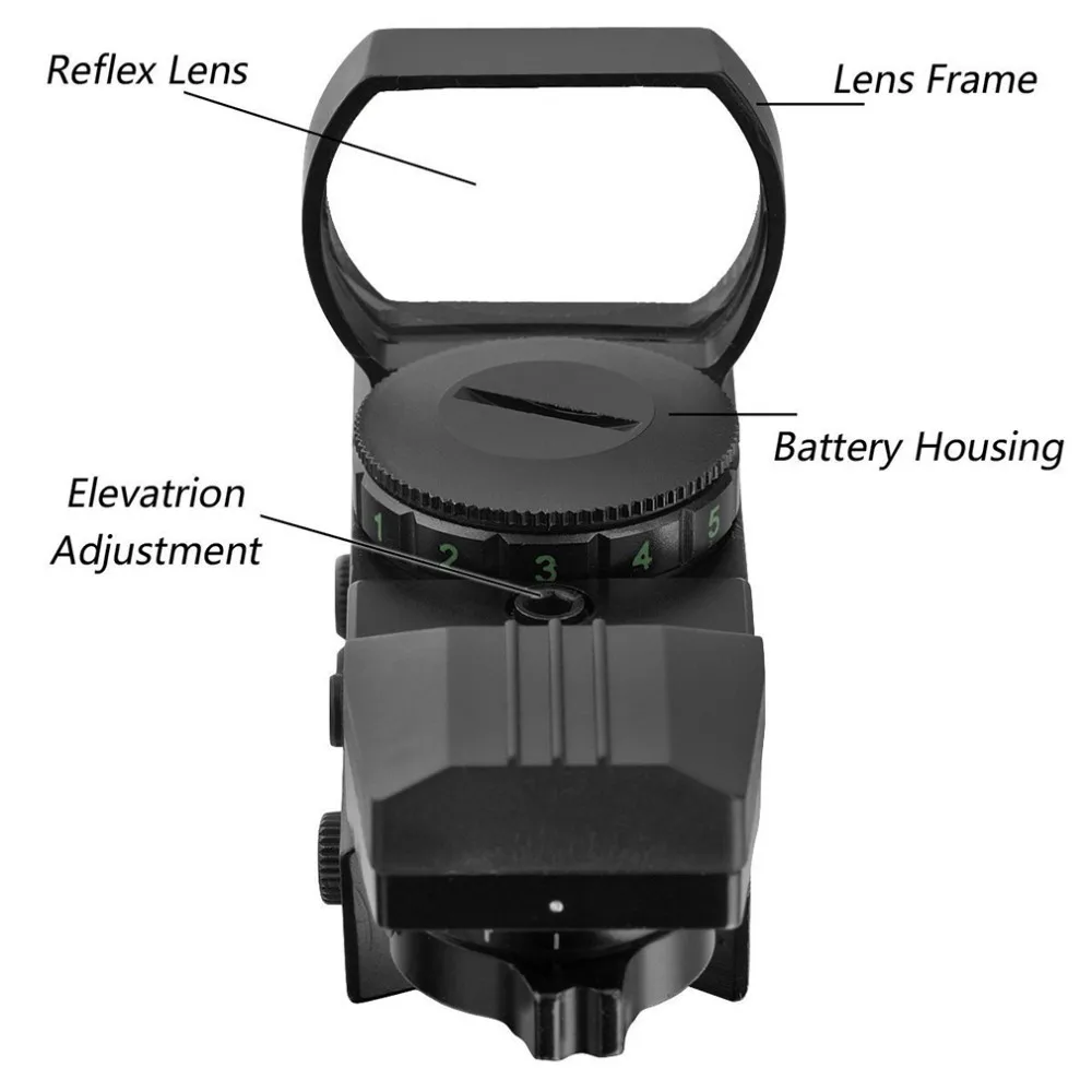 Lunette de visée DulRiflescope avec rail Pictinny, vue holographique à point rouge, 4 objectifs de réemploi, visée optique ColliDonor, chasse,