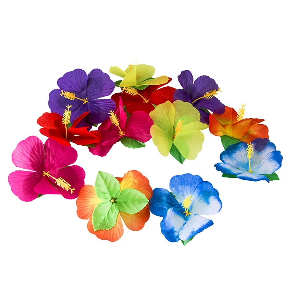 72 Pcs Decorations Simulation Hibiscus Flower Banquet Decorate Garland Artificial 1300X1300X010CM Cloth Hawaii