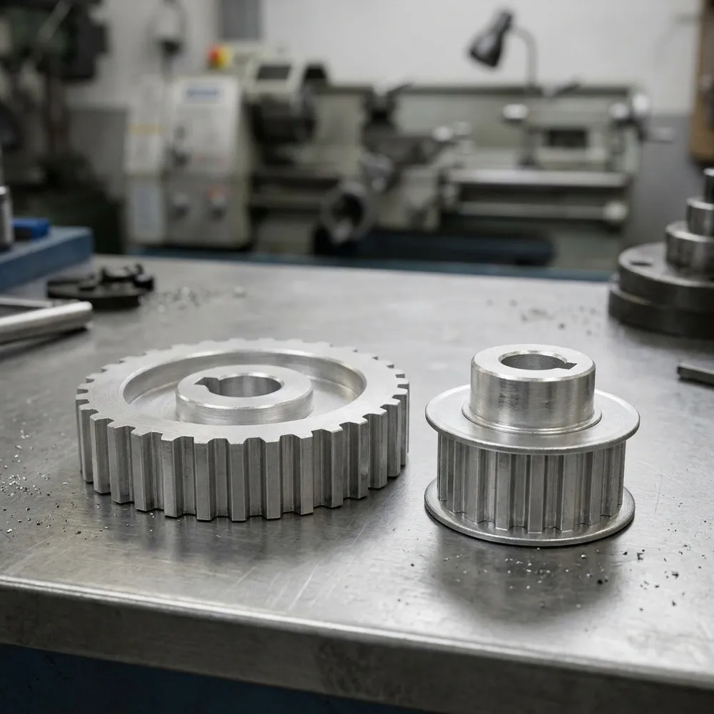 2PCS Metal Synchronous Pulley Gear Motor Belt Drive Wheel For CJ0618-Mini for lathe CNC Machine Tool Replacement Parts