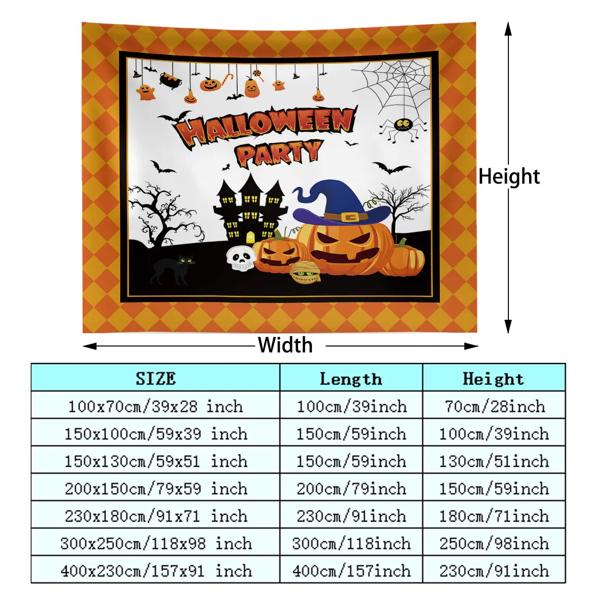 Halloween Element Themed Tapestry 1PC, Wall Hanging Decor For Living Room Bedroom, Festival Party Background Cloth, Holiday P
