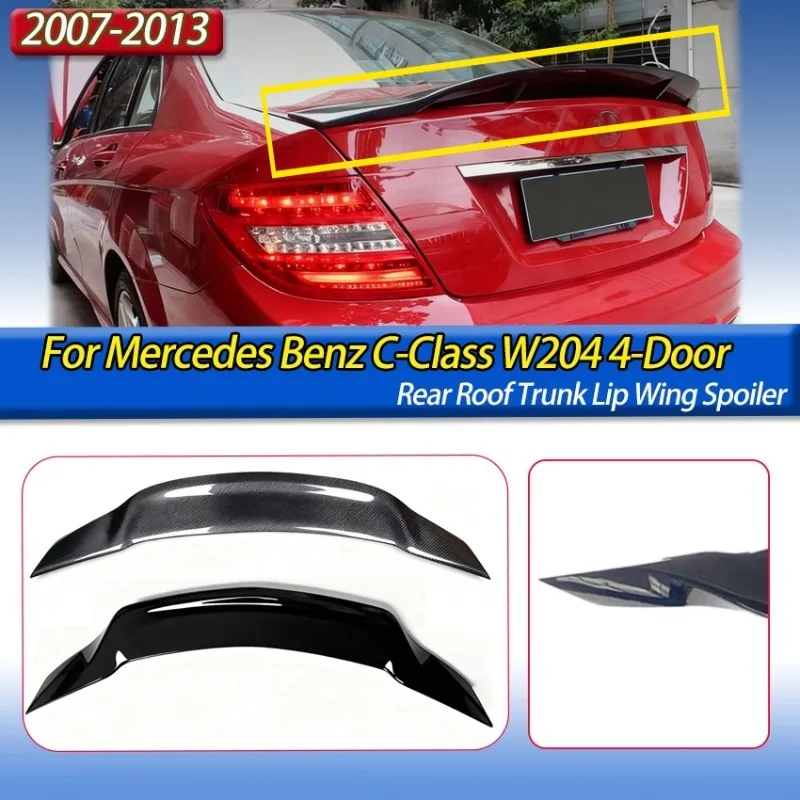 

For Mercedes Benz C-Class W204 4-Door 2007-2013 Car Rear Roof Trunk Lip Wing Spoiler Lid Tail Fin Auto Accessories Body Kit