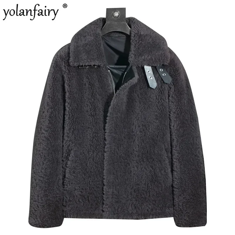 Pure Wool Fur Coat Men's Winter Jackets Coats for Men Genuine Leather and Fur Jacket 2023 Fashion Fall Winter New Male Clothing