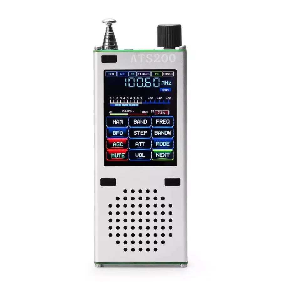 

ATS200 Полнодиапазонный радиоприемник Стереоприемник Авиационный диапазон Радио FM AM SSB LW MW SW AIR RDS + 2,4-дюймовый TFT-экран + Bluetooth 5,3