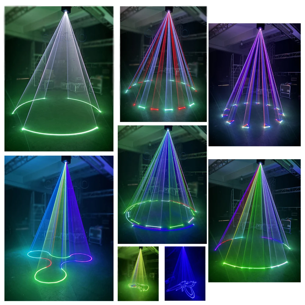 2024 15W RGB ILDA 10W Wedding Laser Dmx Dj Hall Professional Stage Lighting Disco Strong Beams Club Lights