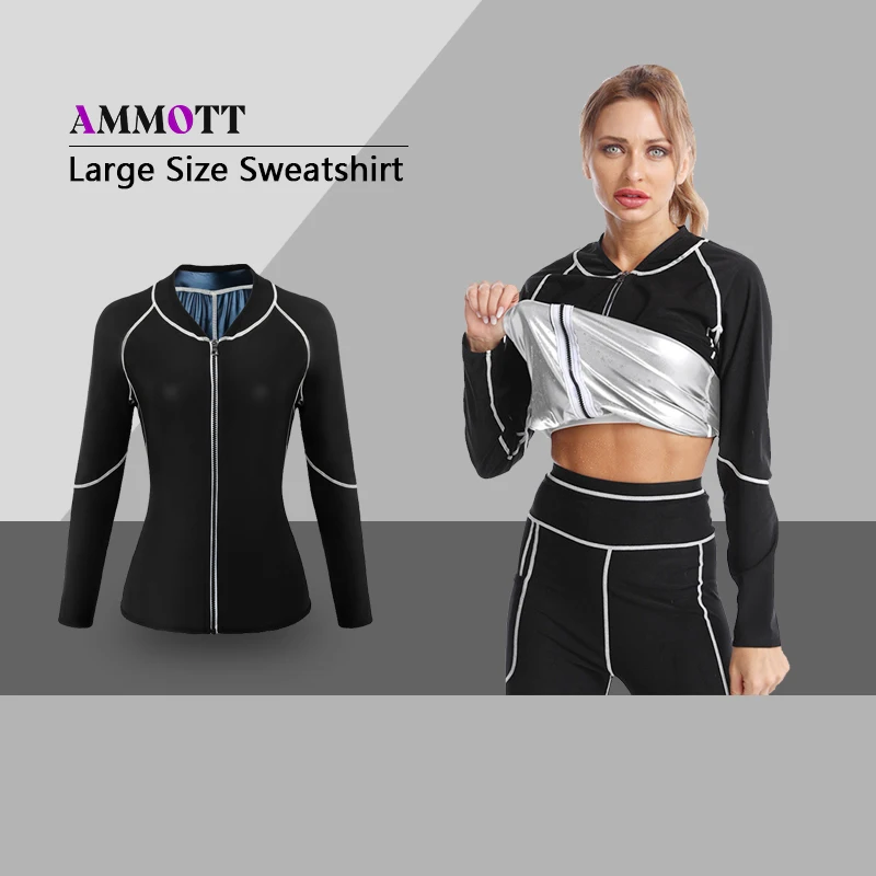 

1 шт., костюм для сауны для женщин, рубашка с длинными рукавами для тренировок, формирователь тела, топ на молнии, утягивающий фитнес-тренажер для тренажерного зала