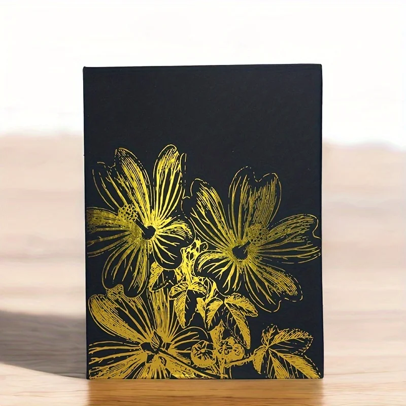 ألبوم صور من الزهور الذهبية ، مساحة تخزين واسعة ، مثالي للعائلة والطلاب ، حفل زفاف ، غراد ، حفل زفاف ، أو 6 بوصة