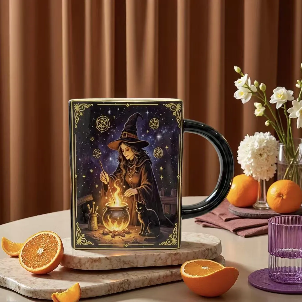 Home & GardenKitchen,Dining & Bar Drinkware Mugsn New Halloween Holy Witch Magic Book Ceramic Mug Coffee Cup High-Looking Cup