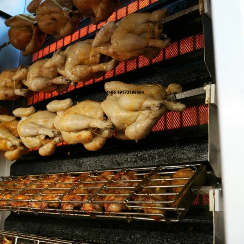 

Коммерческая газовая вертикальная печь для жарки курицы из нержавеющей стали, 4/6/8-слойная автоматическая газовая гриль-машина для барбекю и ротиссери